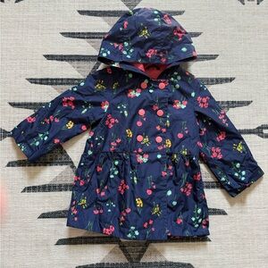 Carter's Navy Floral Raincoat, 24 mos